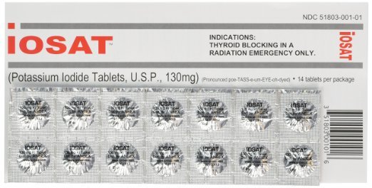 10 IOSAT (140 Tablets) Potassium Iodide Pills KI Radiation Protection