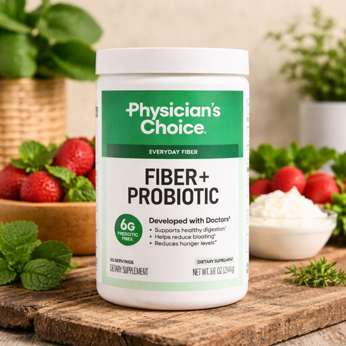 Physician’s Choice Fiber + Probiotic Powder 246.7g Digestive Support Supplement