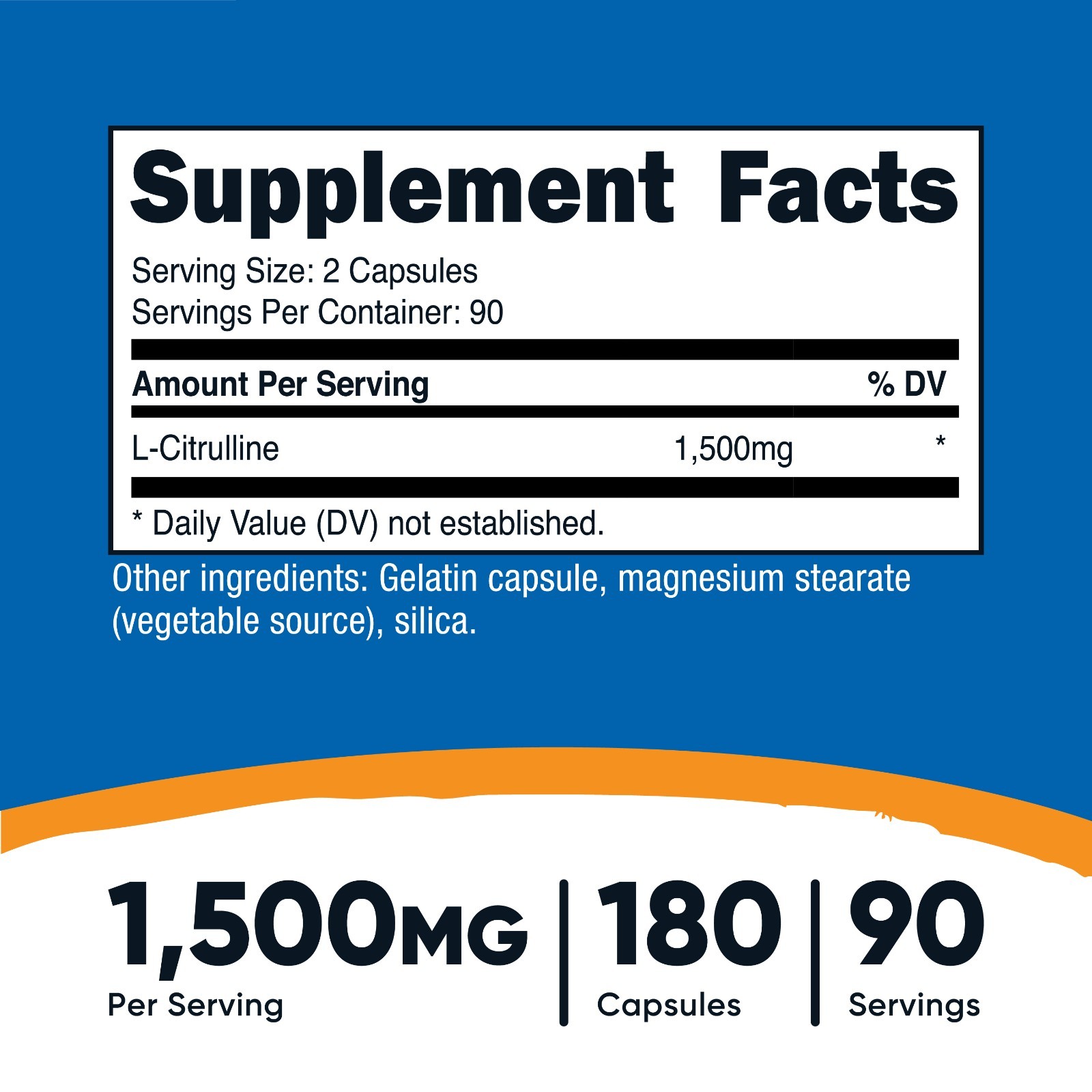 Nutricost L-Citrulline 750mg, 180 Capsules – Gluten Free & Non-GMO