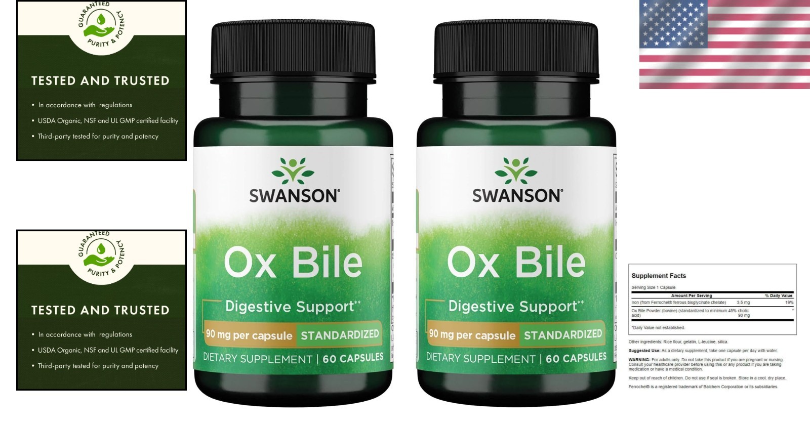 Swanson Ox Bile Supplement – 2 x 60 Caps