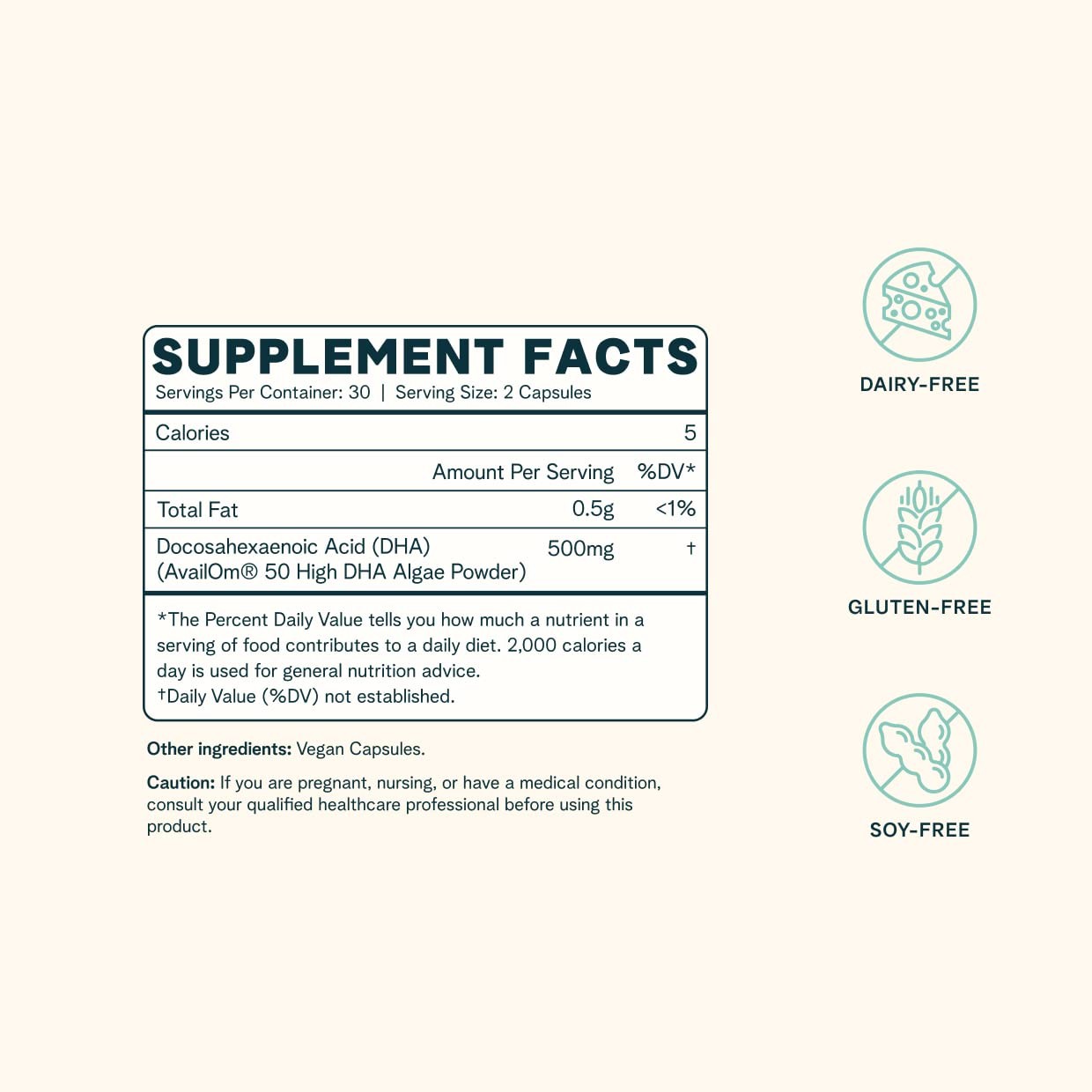 Ora Organic Vegan Omega 3 Supplement 500mg DHA for Brain, Eye, and Heart Hea…