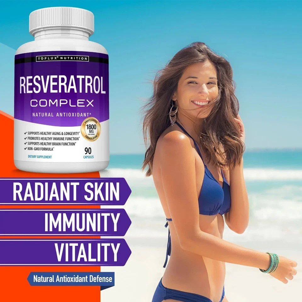Resveratrol Supplement 1800mg –Antioxidant for Cellular Health & Anti-Aging