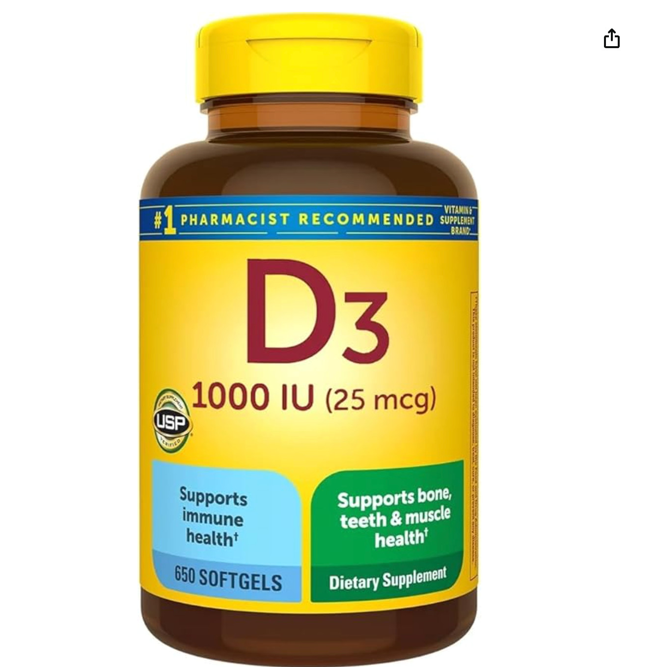 Nature Made Vitamin D 1000 IU Softgels, 650 ct.
