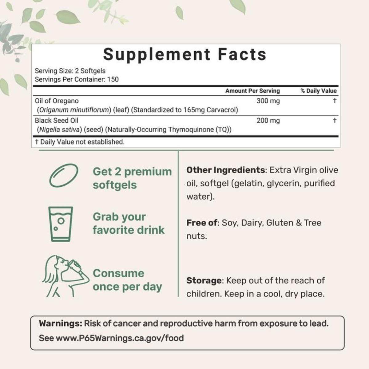 Resilia Oil Of Oregano With Black Seed Oil 6,000MG