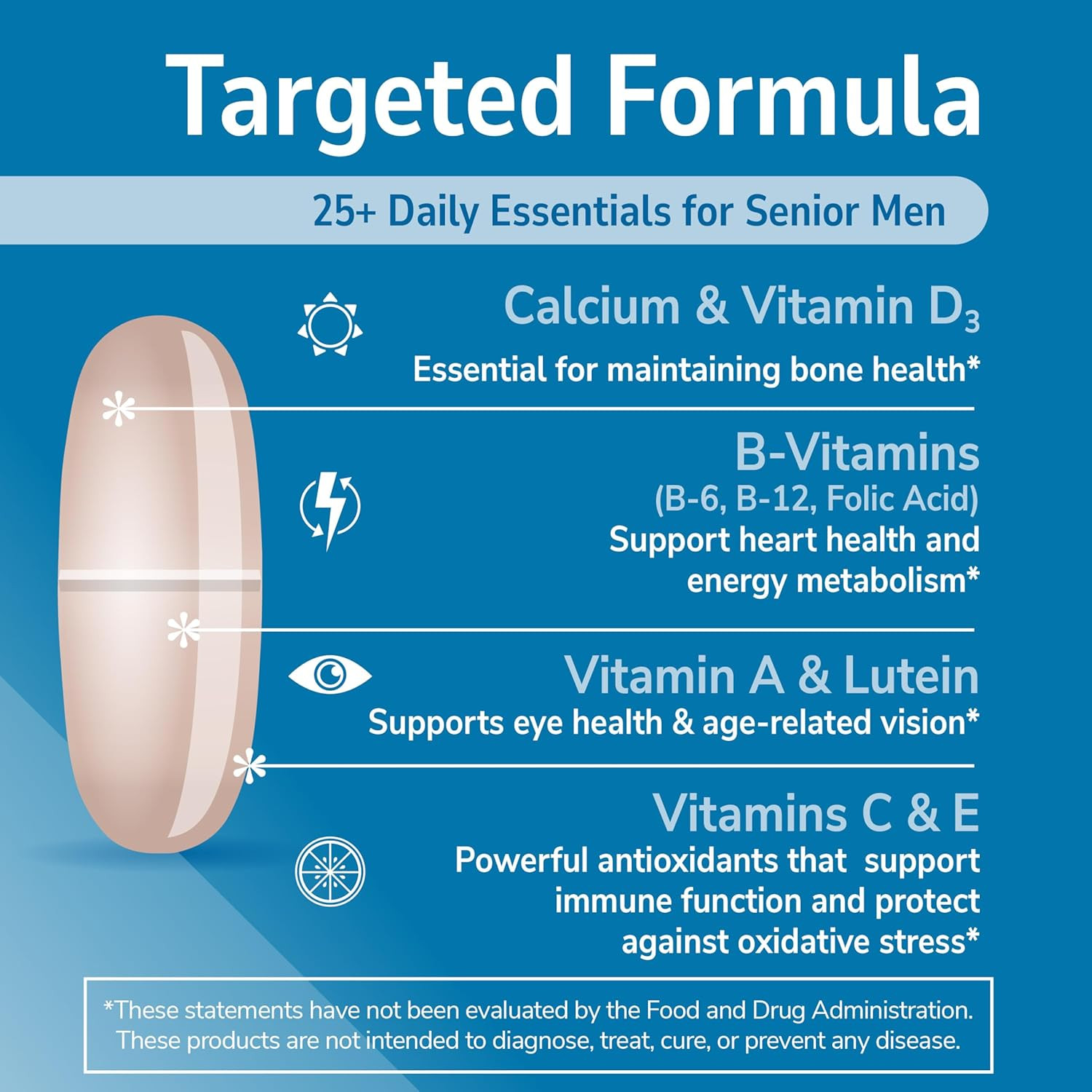 Sentry Senior Men 50Plus Tablets, White Unscented 100 Count