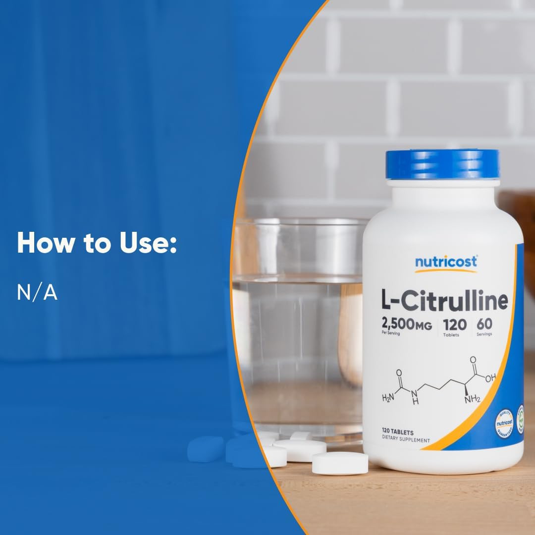 L-Citrulline 2500Mg per Serving, 60 Servings, 1250Mg per Tablet, 120 Tabs – Non-