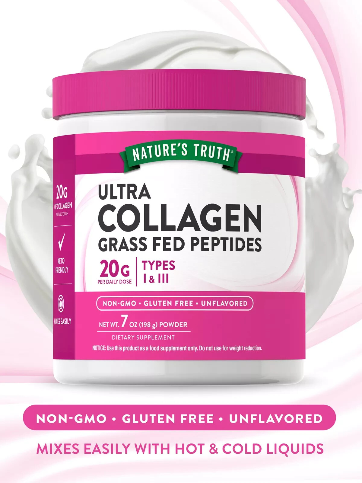 Collagen Peptides Powder Unflavored | 7 oz | Non-GMO | Keto Friendly | Exp. 2028