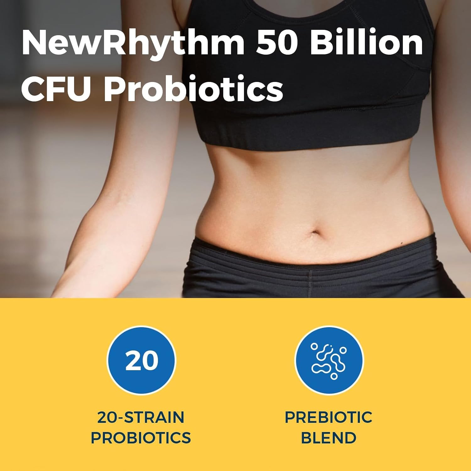Newrhythm Probiotics 50 Billion CFU 20 Strains, 120 Veggie Capsules, Targeted Re