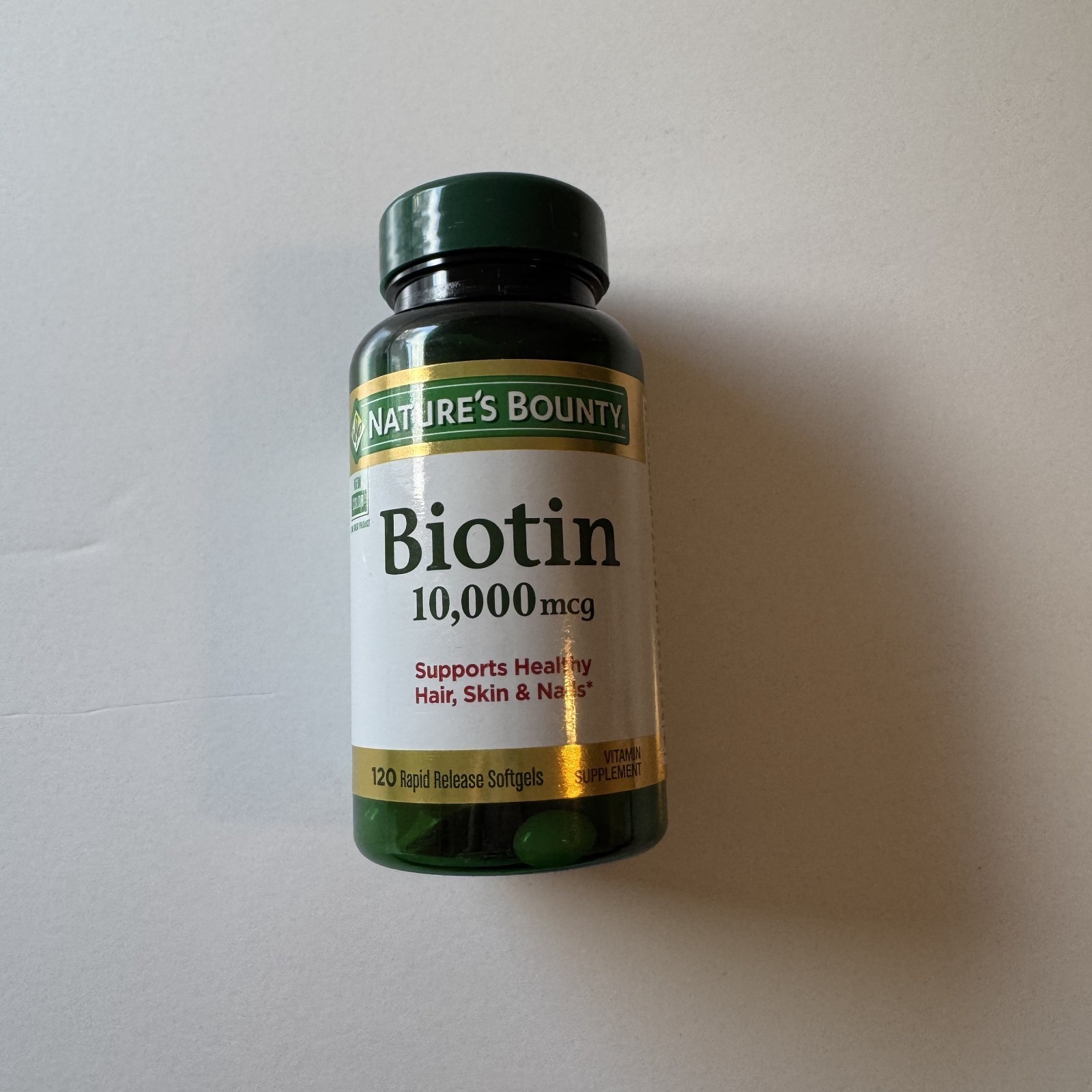 (EXP 06/2028) Nature’s Bounty Biotin 10000 mcg 120 Rapid Release Softgels
