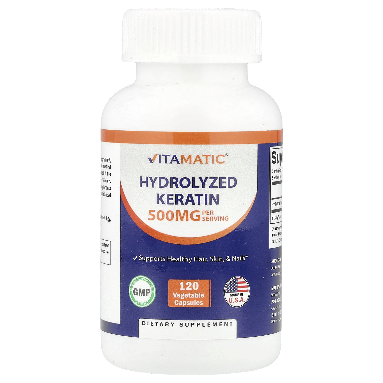 Hydrolyzed Keratin, 500 mg, 120 Vegetable Capsules (250 mg per Capsule)