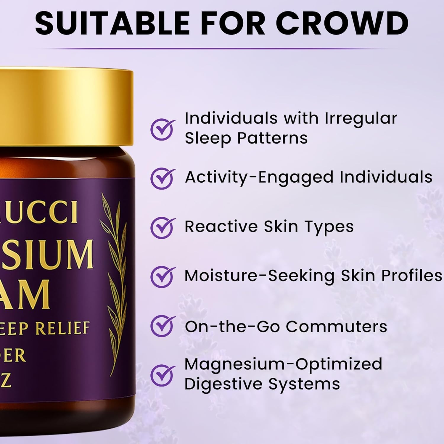 Magnesium Cream for Nighttime Relief – Magnesium Chloride Body Balm – Fast Absor