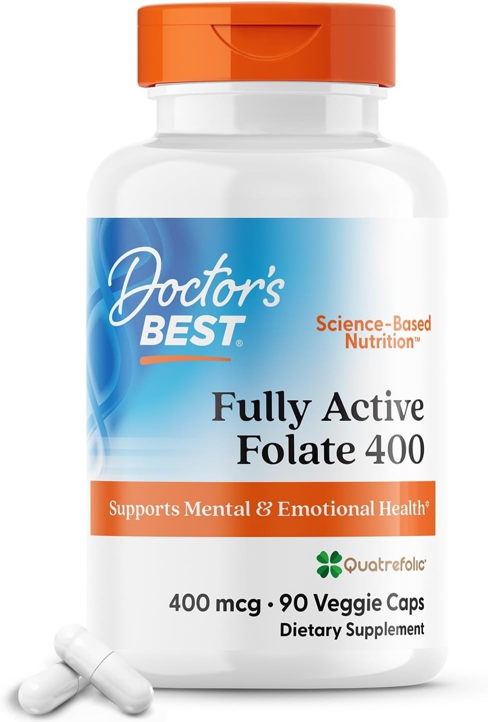 Hypoallergenic Quatrefolic 400 mcg Folate – 90 Capsules for Mental Clarity