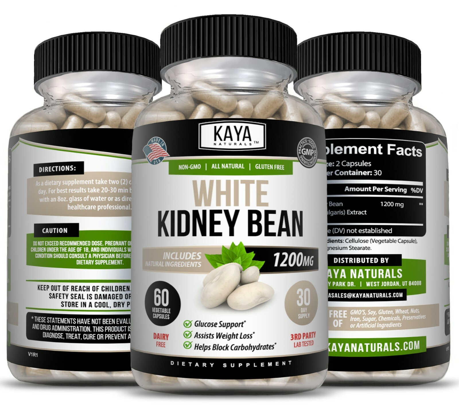 White Kidney Bean Capsule, Fat & Carb Blocker, Appetite Suppressant, Weight Loss