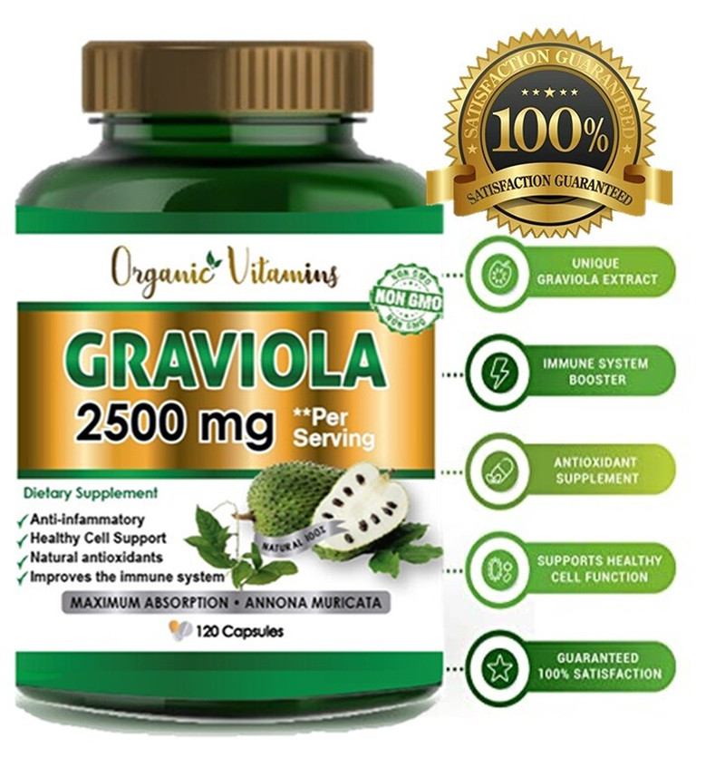 Pure 100% Organic Vitamins Vitamisan Soursop Leaf Total 2500 Mg Graviola