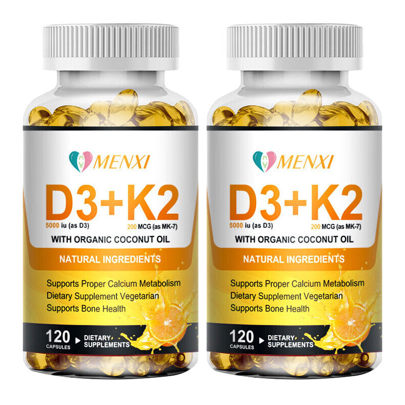 Vitamin D3 with K2 D3 5000IU and K2 200mcg High Strength 1-4* 120 Vegan Capsules
