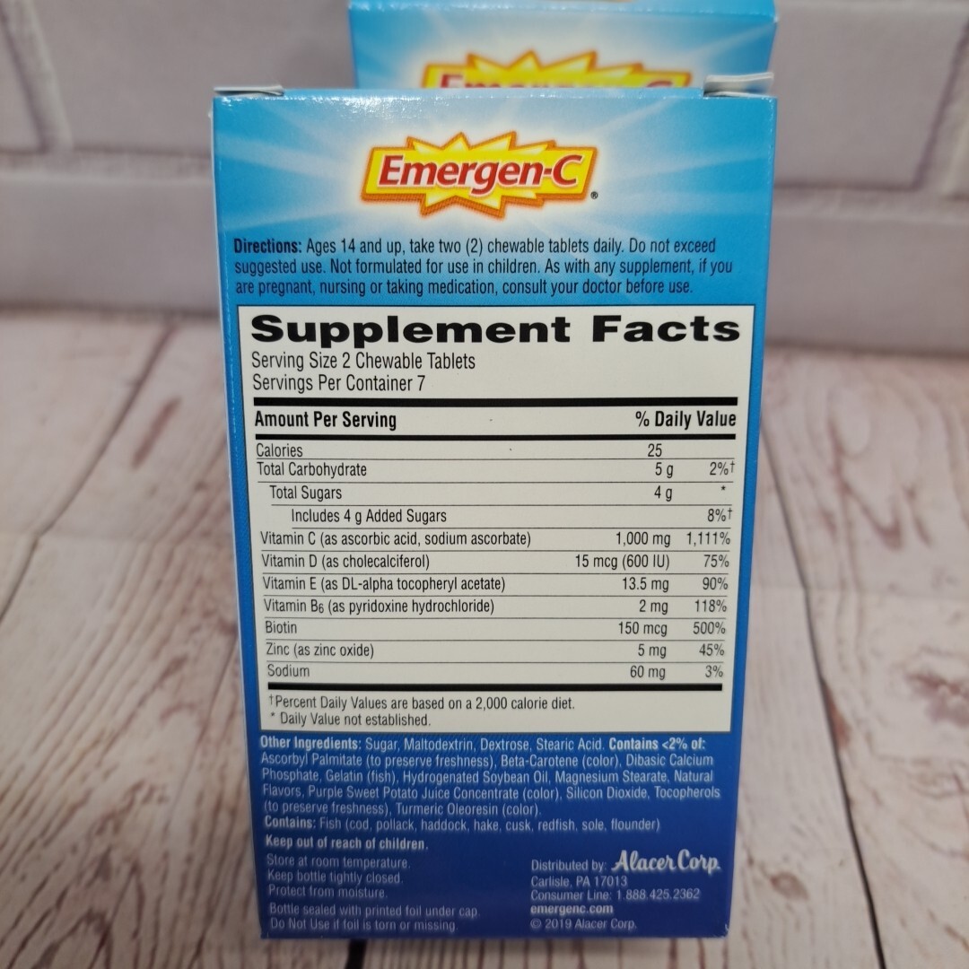 (2 Boxes) Immune+ Chewables Vitamin C,E And Zinc 14 Tablets Each Exp 10/2025