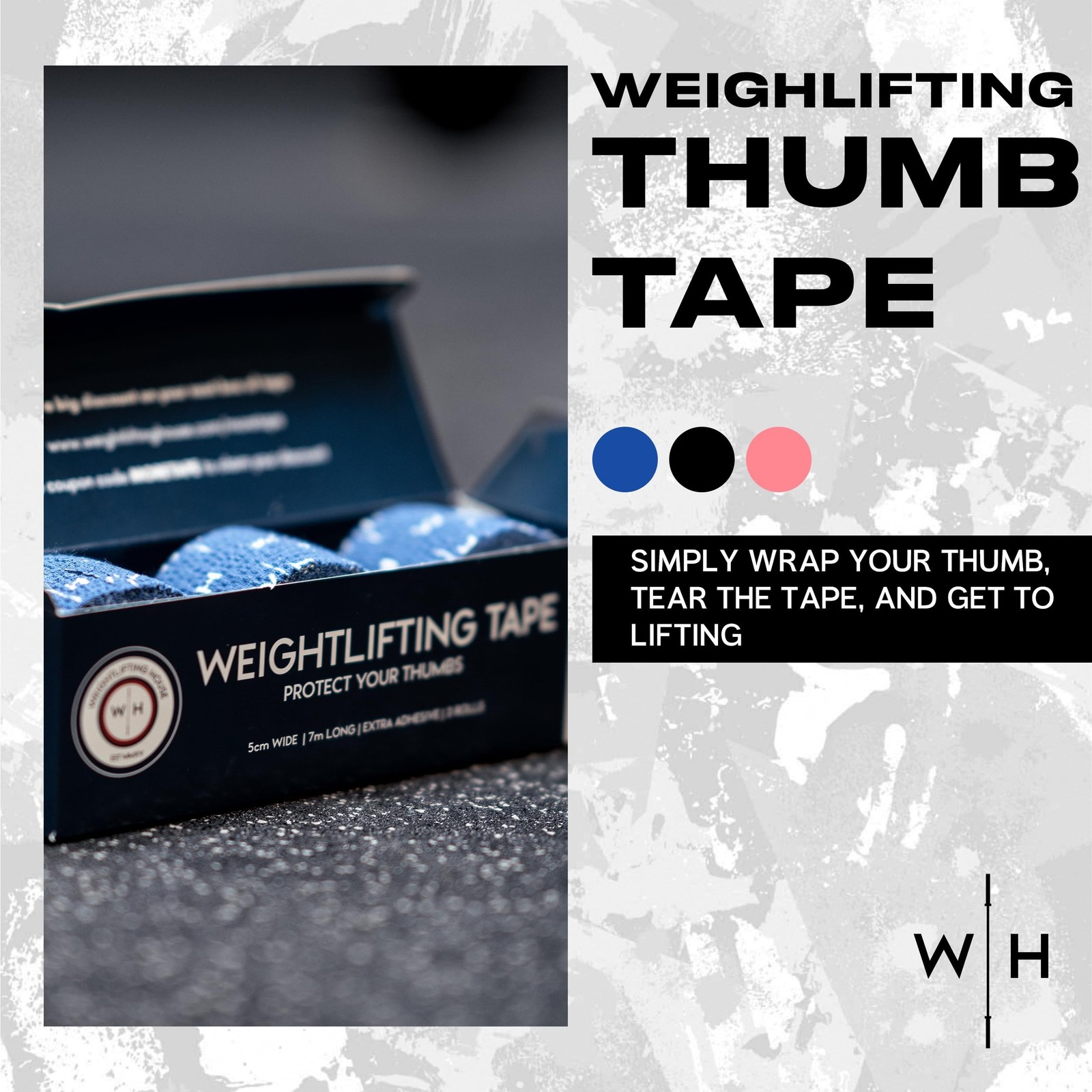 Weightlifting House Thumb-tape-30 Blue 3 Count (Pack of 1)