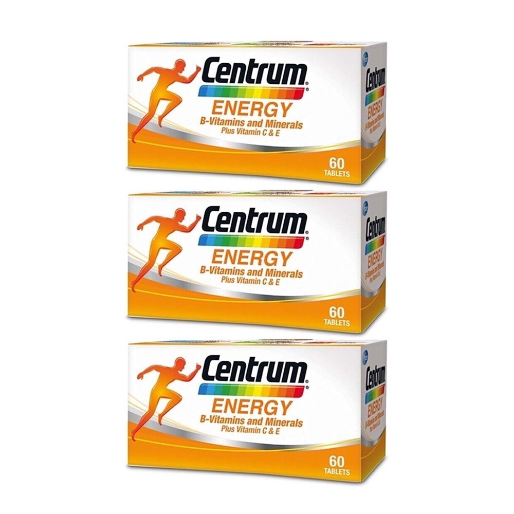 3 Boxes Centrum Energy Booster B-Vitamins Vitamin C & E Lutein and Lycopene