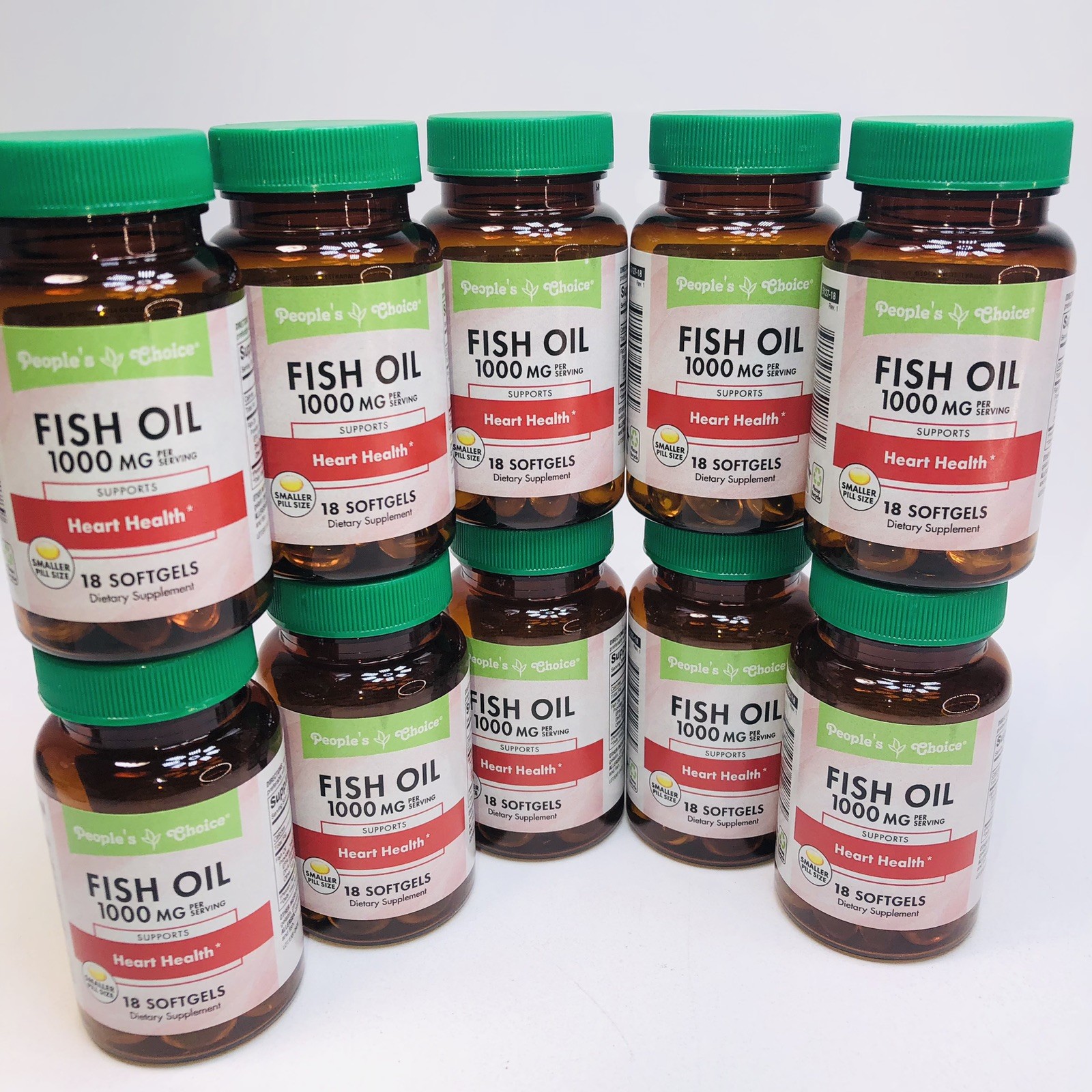 6 Bottles/ 18ct People’s Choice Fish Oil Omega 3 Softgels 1000 MG 07/2028