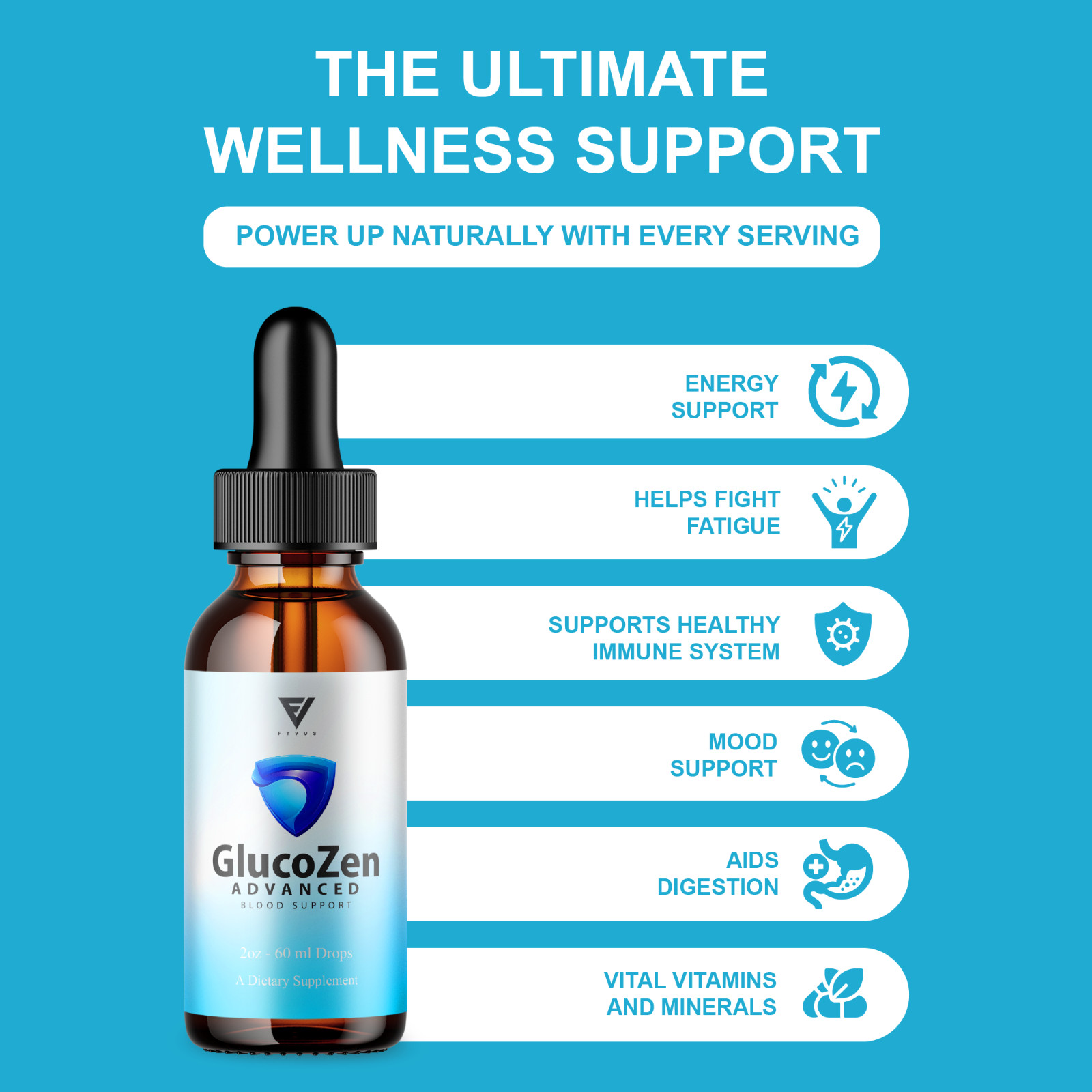 (5 Pack) GlucoZen Drops, GlucoZen Max Strength Overall Support Supplement (10oz)