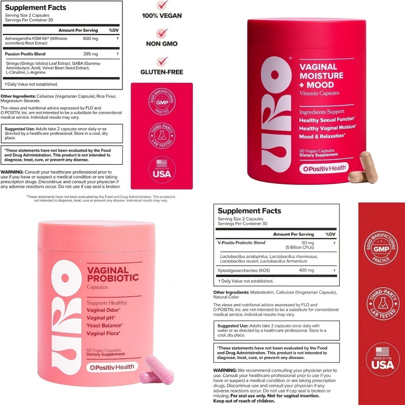 URO Health Bundle: Vaginal Moisture & Mood 60ct + Vaginal Probiotics 60ct