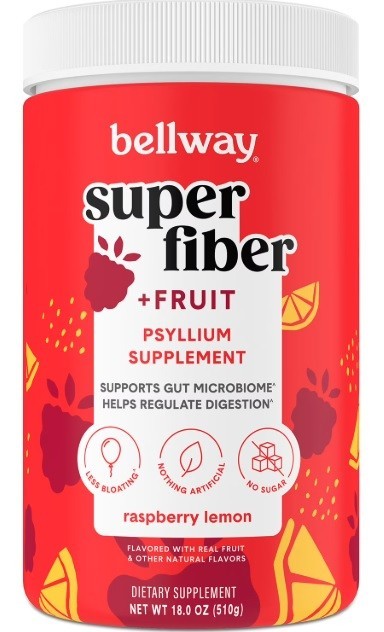 Bellway Super Fiber Fruit, Psyllium Husk Powder Fiber Supplement, 1.2 LBS