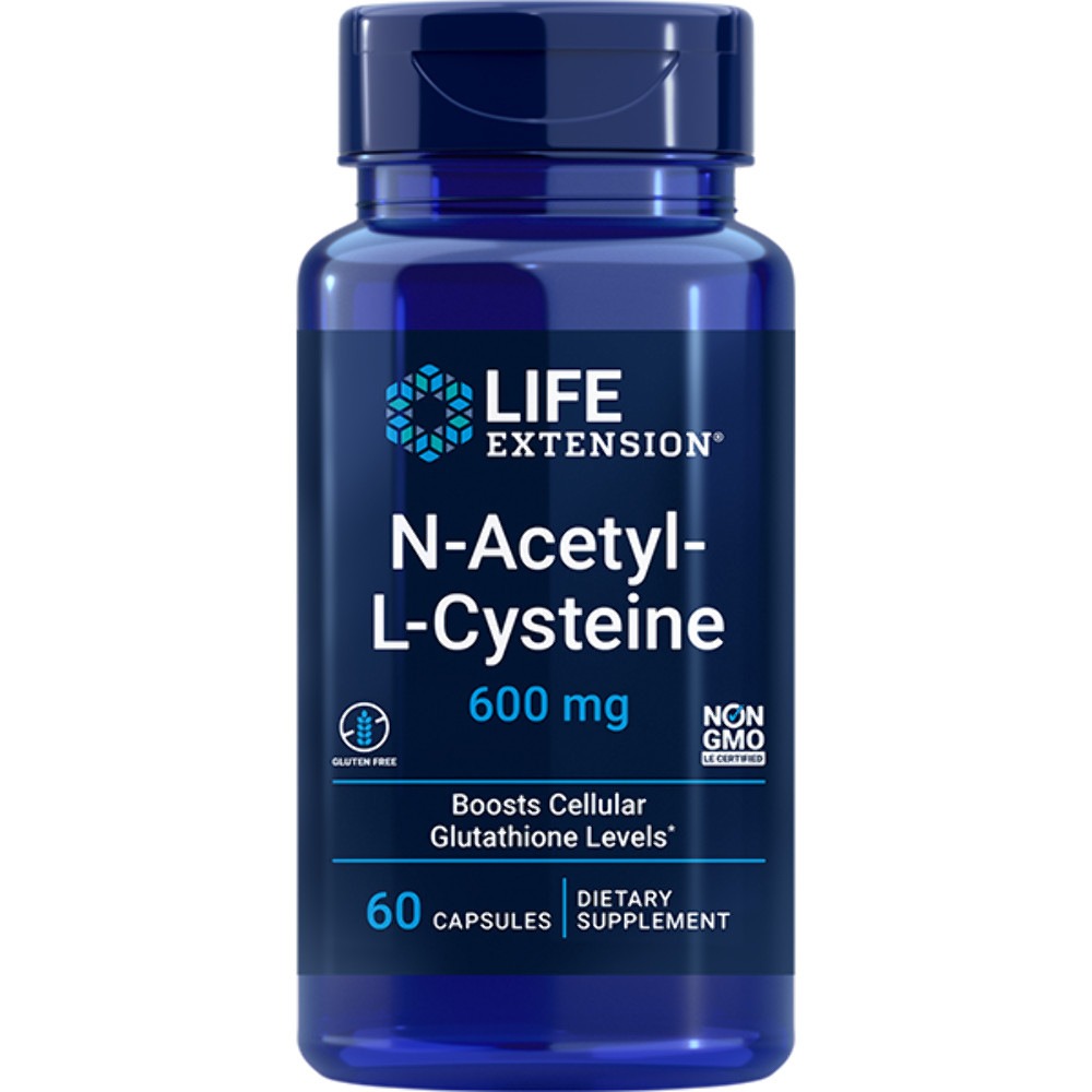 N-Acetyl-L-Cysteine 600 mg 4 bottles 240 caps total Box O’ NAC Life Extension