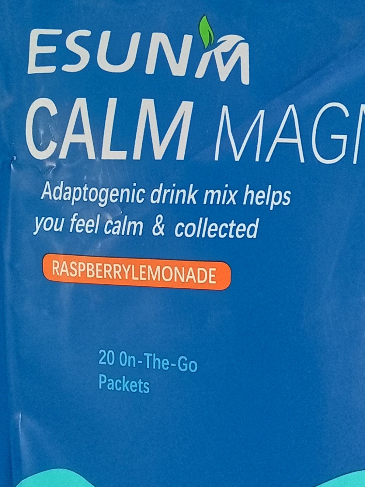 ESUNM Calm Magnesium Raspberry Lemonade Drink Mix Stress Relief 20 Packets