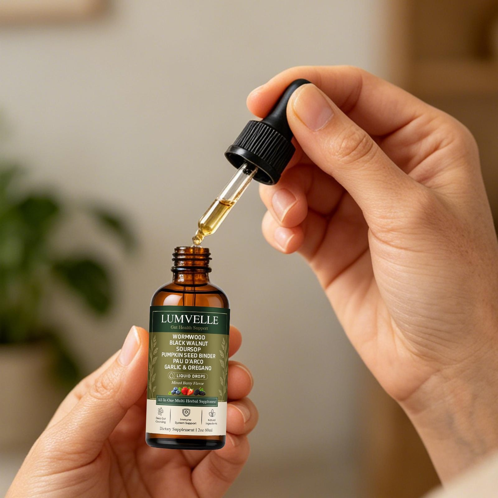LUMVELLE Wild Harvested Wormwood Herbal Liquid Botanical Supplement Drops