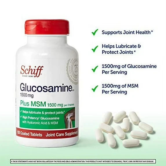 Schiff Glucosamine Plus MSM 150 Tablets Each (Pack of 3)