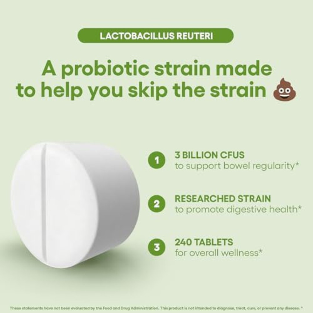 Lactobacillus Reuteri Probiotic Supplement 240 Tablets 3 Billion CFU Probiotics.