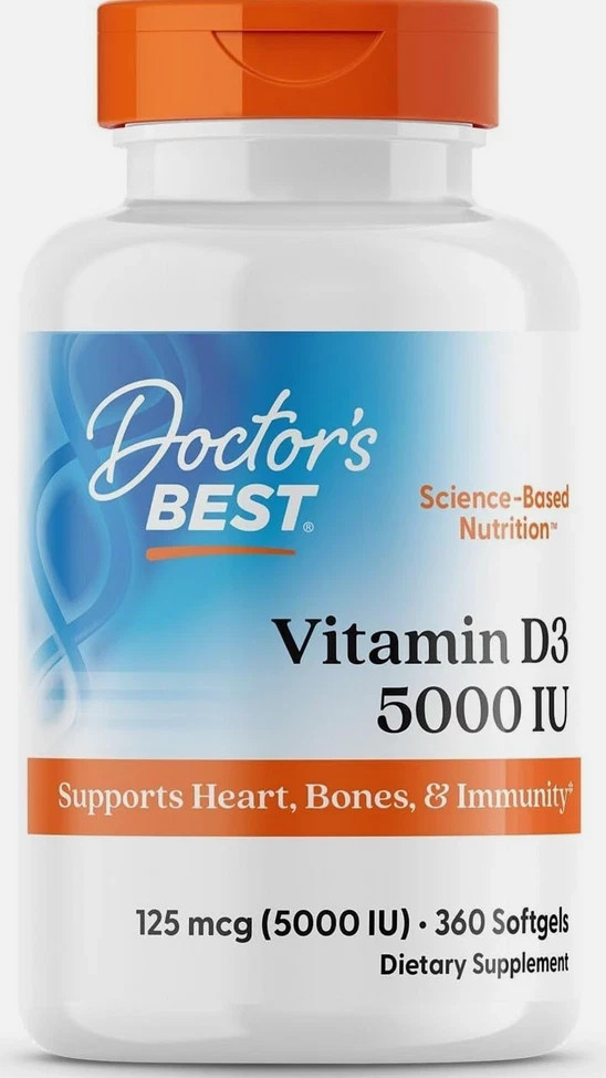Doctor’s Best Vitamin D3 5000 IU 360 Softgels Exp: 06/2027