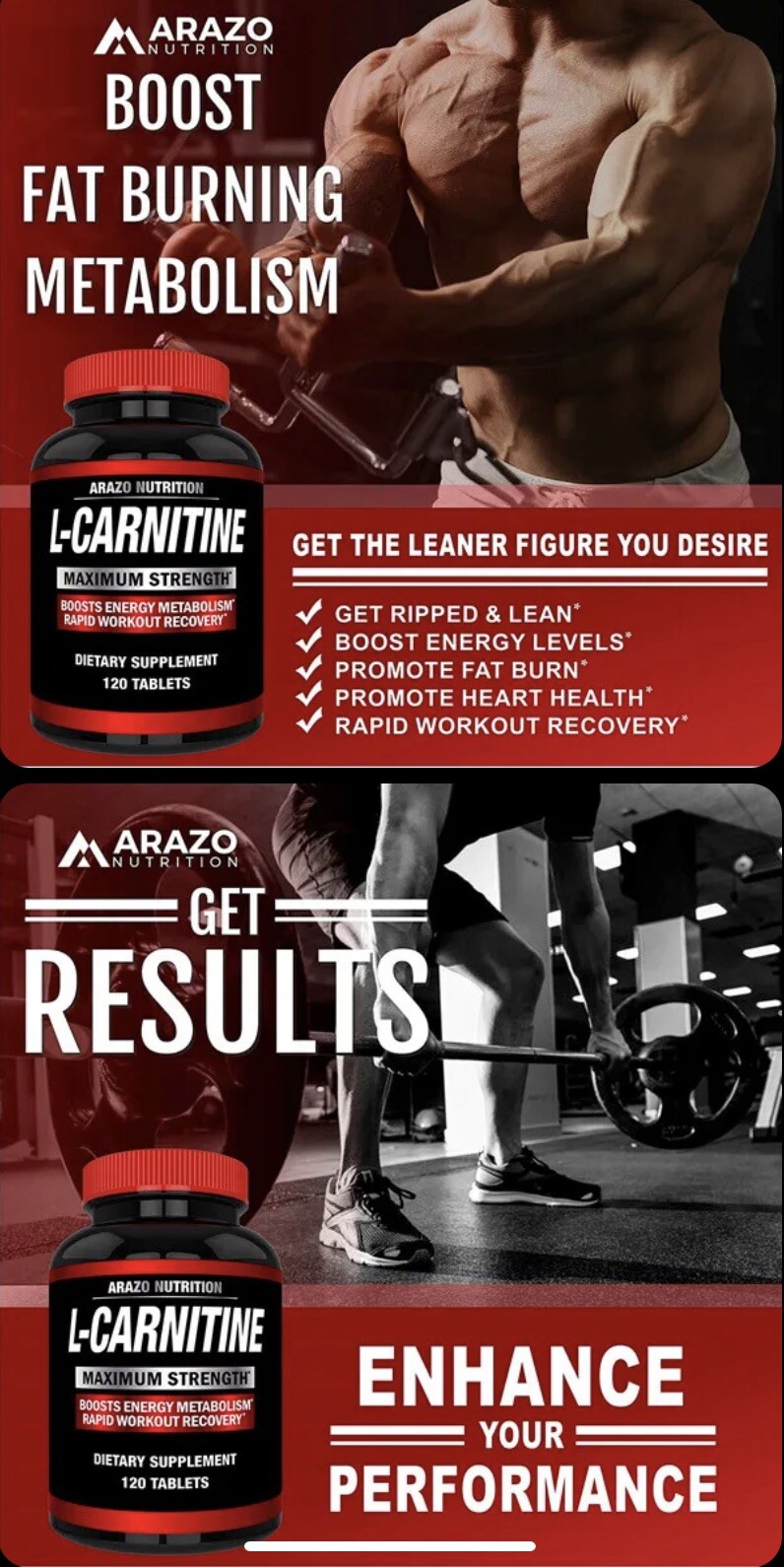 ARAZO NUTRITION L-Carnitine 1000mg Servings Maximum strength ex: 12/2024