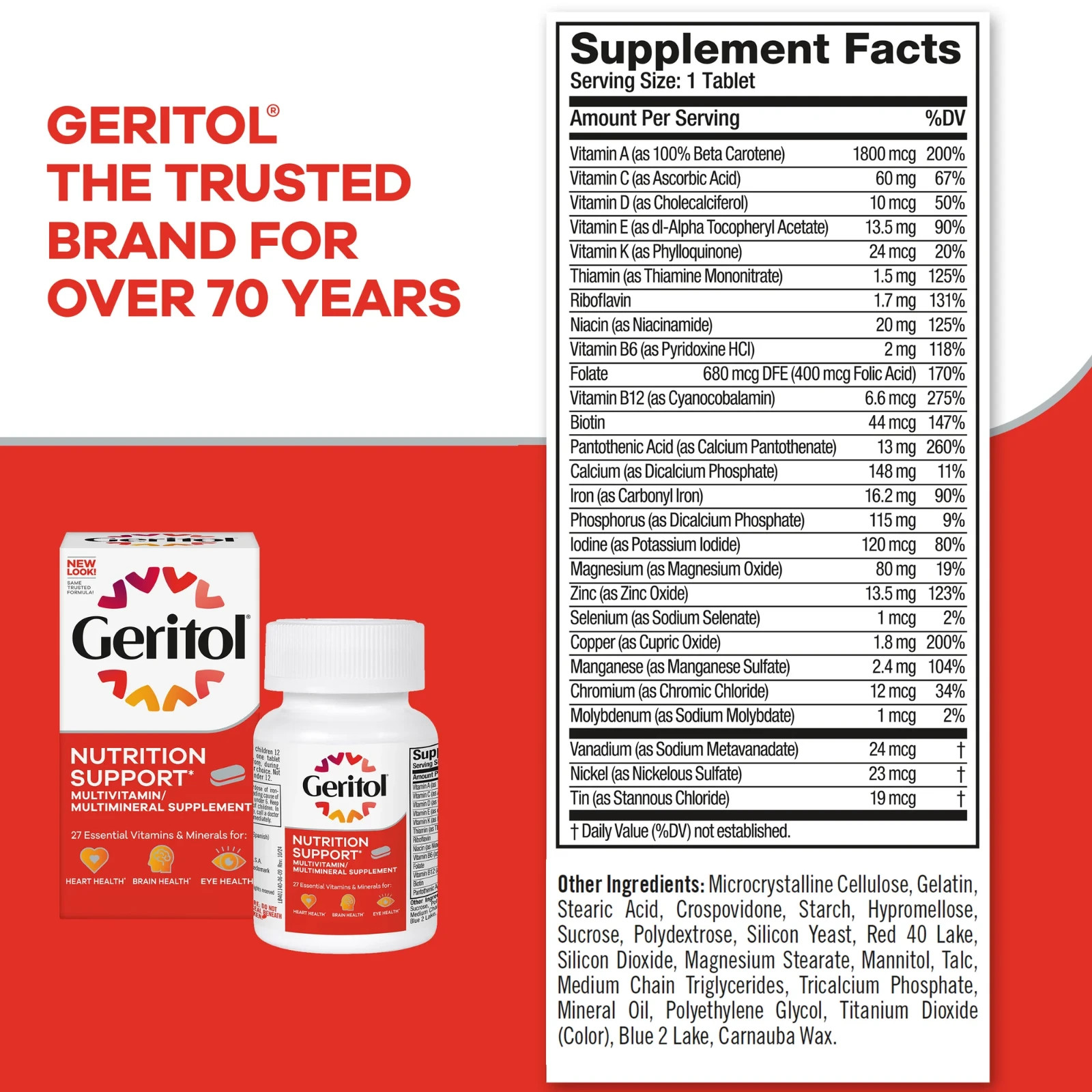 Geritol Vitamins Multivitamin & Mineral Supplement, 100 ct Tablets__
