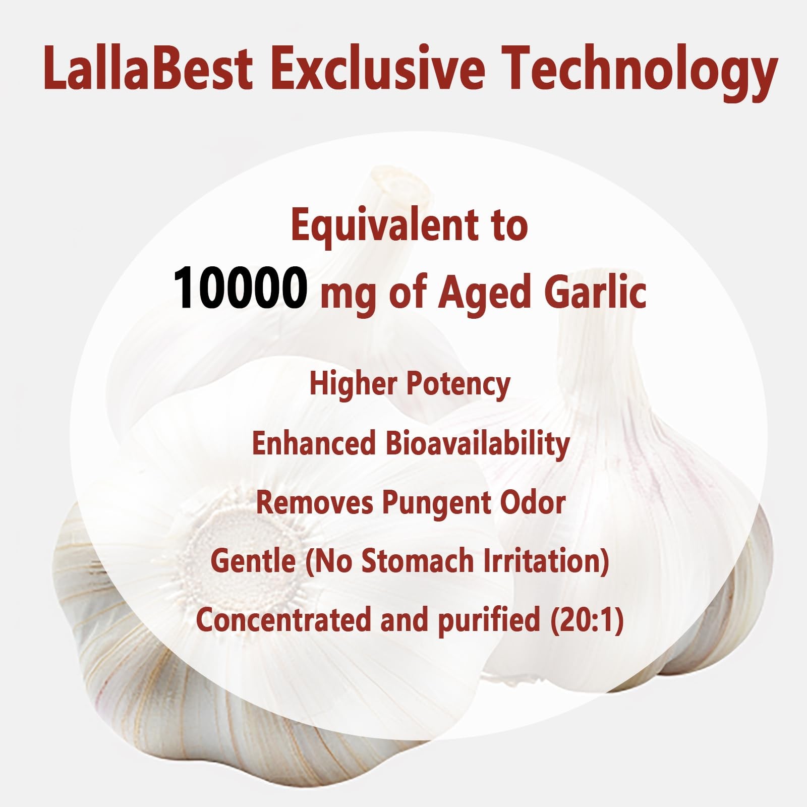 LallaBest 10000mg Aged Garlic Extract Capsules | 300 Count (Pack of 1)