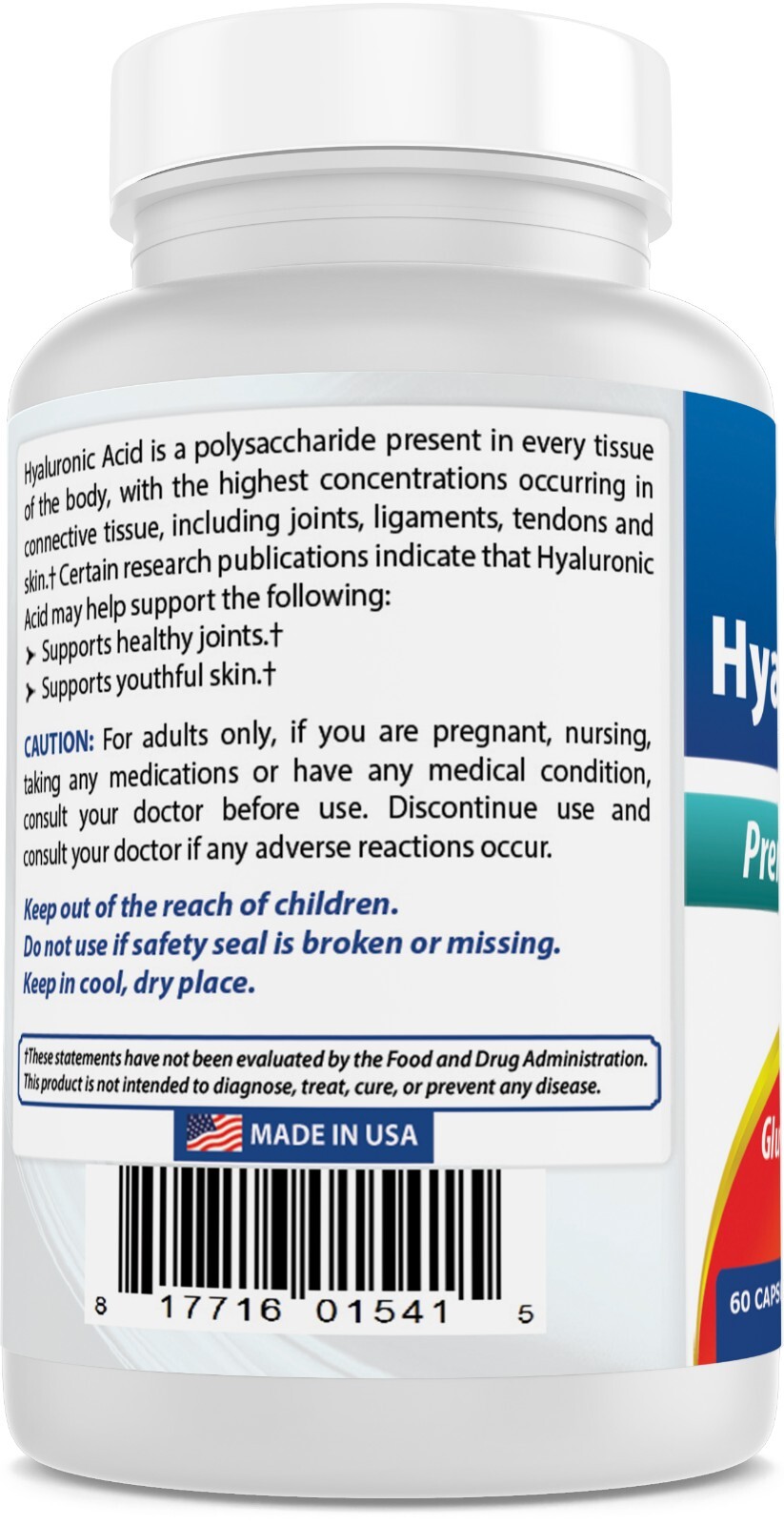 Best Naturals, Hyaluronic acid 100 mg 60 Capsules *Joint Health*
