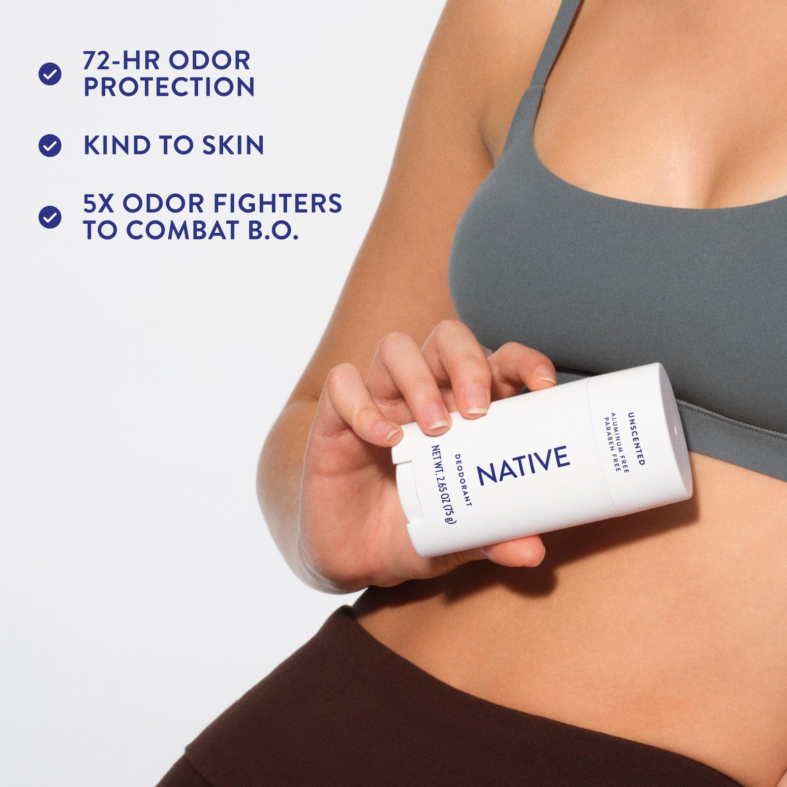 Native Deodorant,Unscented, Aluminum Free, Paraben 2.65 Ounce (Pack of 1)