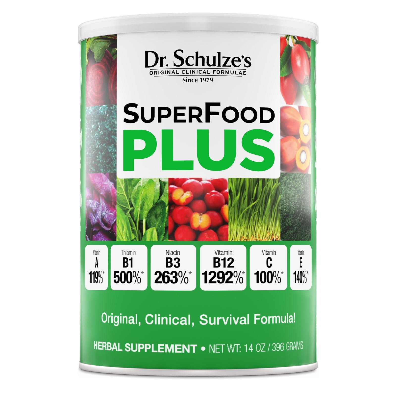 Dr. Schulze’s SuperFood Plus – Daily Nutrition Powder – 14 oz