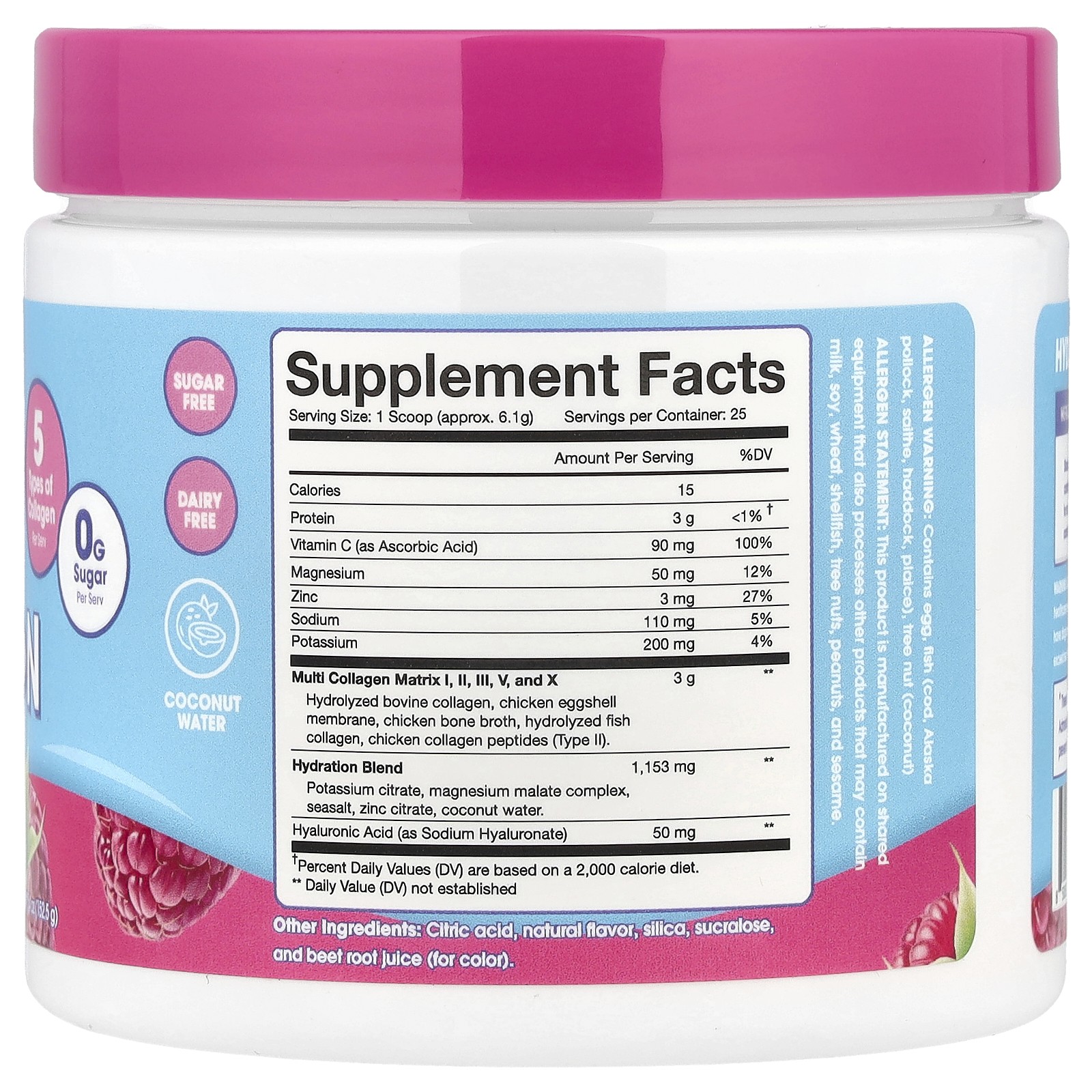 Collagen Hydration, Raspberry Rose, 5.4 oz (152.5 g)