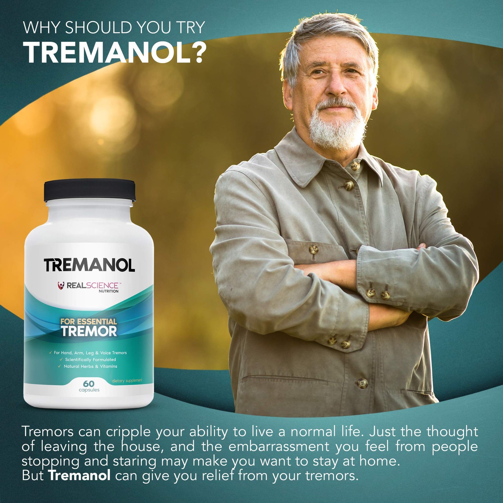 Tremanol – All Natural Essential Tremor Herbal Supplement – May Provide Long-