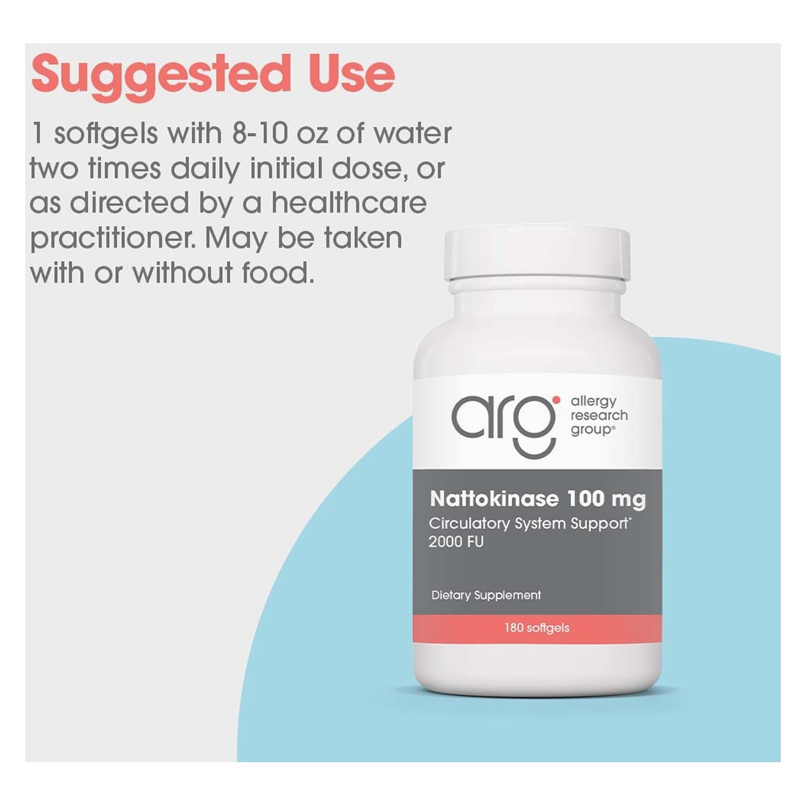 Allergy Research Group Nattokinase 100 mg – Circulation Support 180ct 180 Caps