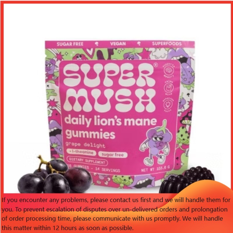 SuperMush Daily Lion’s Mane Mushroom Supplement Gummies – 28ct/14 Servings