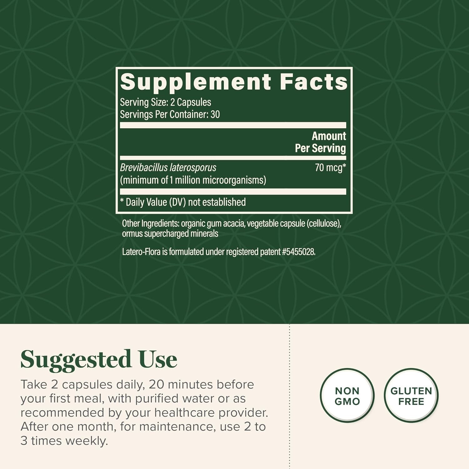 2- Pack- Global Healing Center Latero-Flora Probiotic 60 Caps