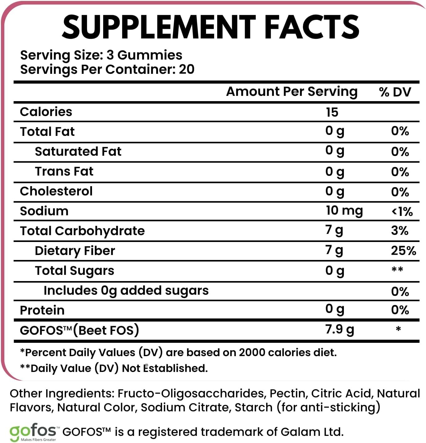 VITBOOST Prebiotic Fiber Gummies 7g – 60 Count