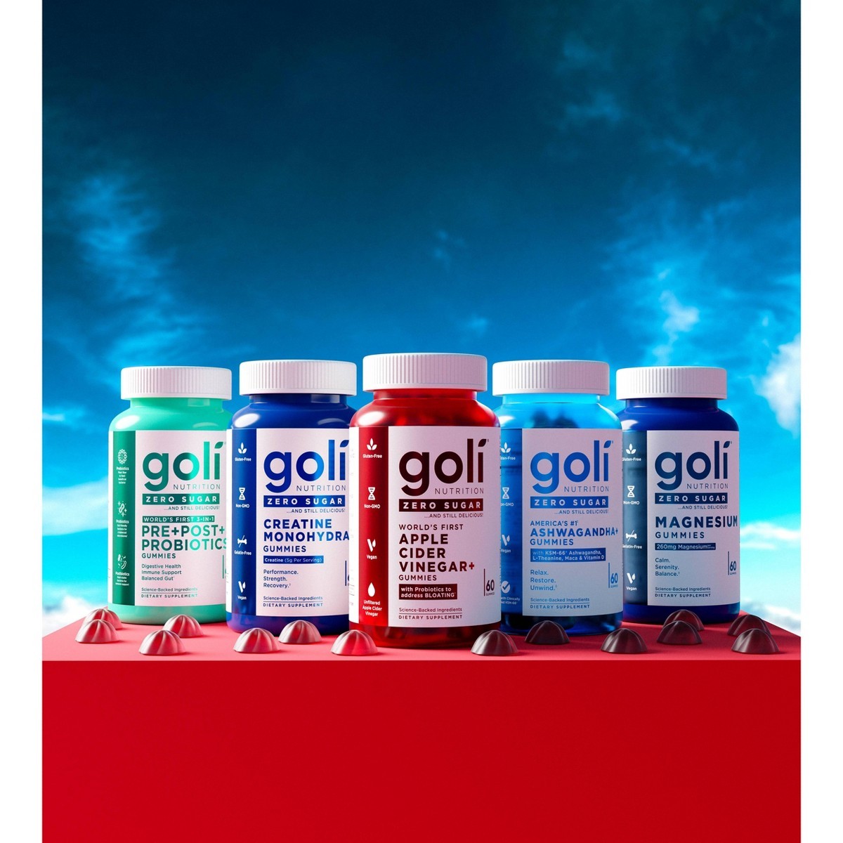 Goli Nutrition Apple Cider Vinegar Sugar Free Dietary Supplement Vegan – 60ct
