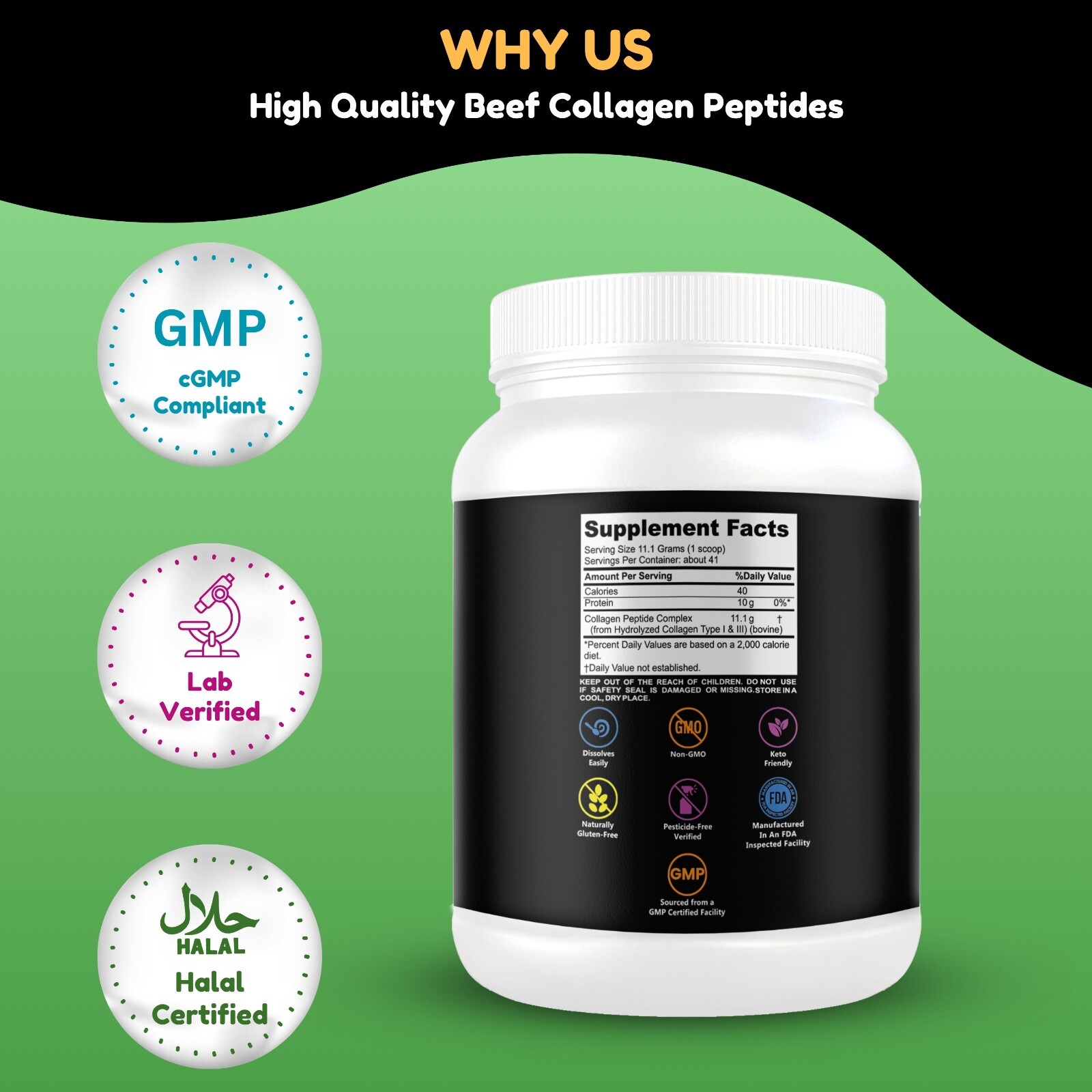 Halal Collagen Peptides Protein Powder By SHIFAA NUTRITION