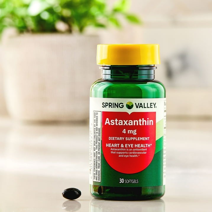 2 Pack Spring Valley Astaxanthin 4mg Softgels Heart & Eye Health, 30 Count