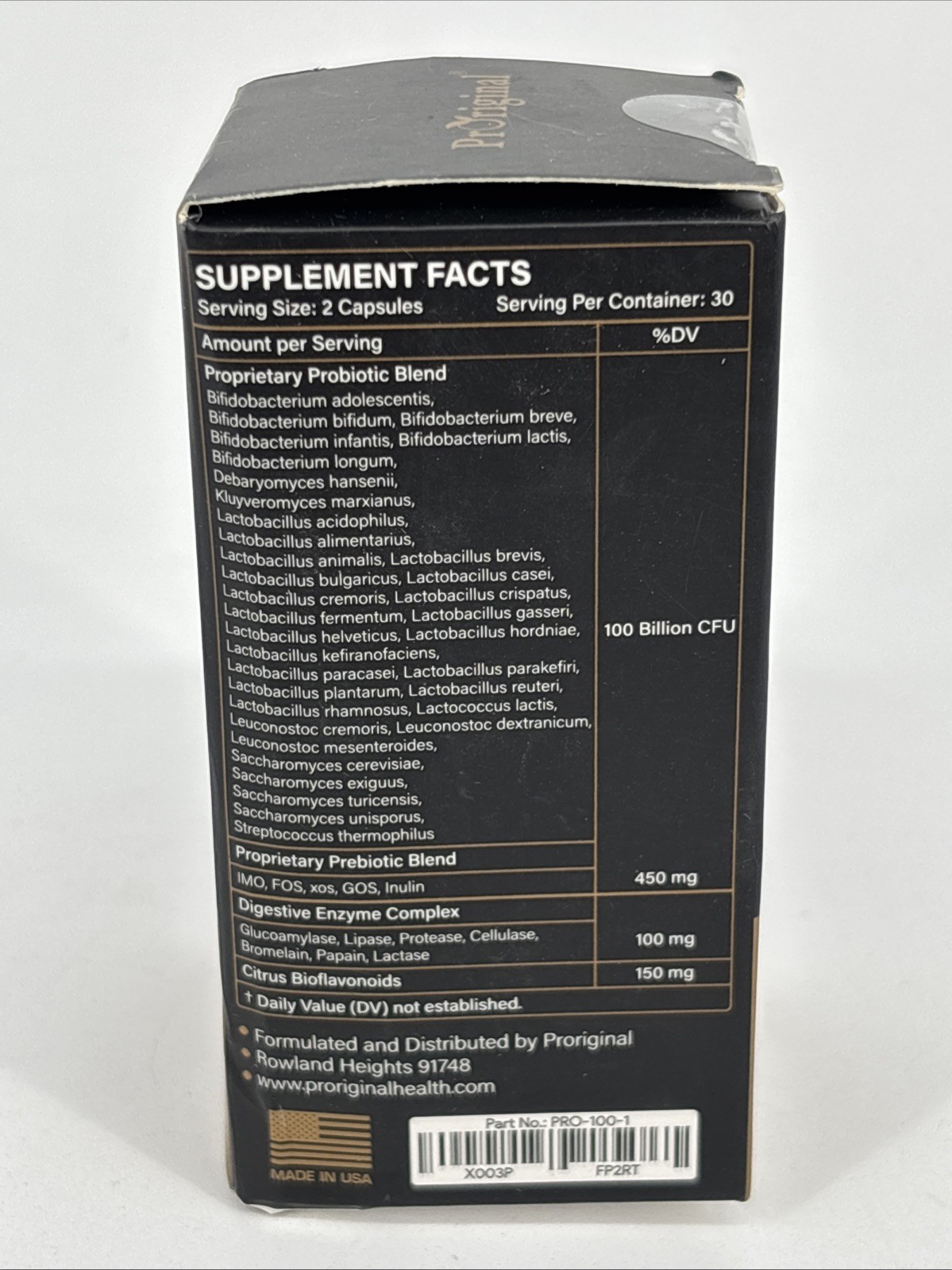 PrOriginal Probiotics 100 Billion CFU Bioflavonoids 60ct