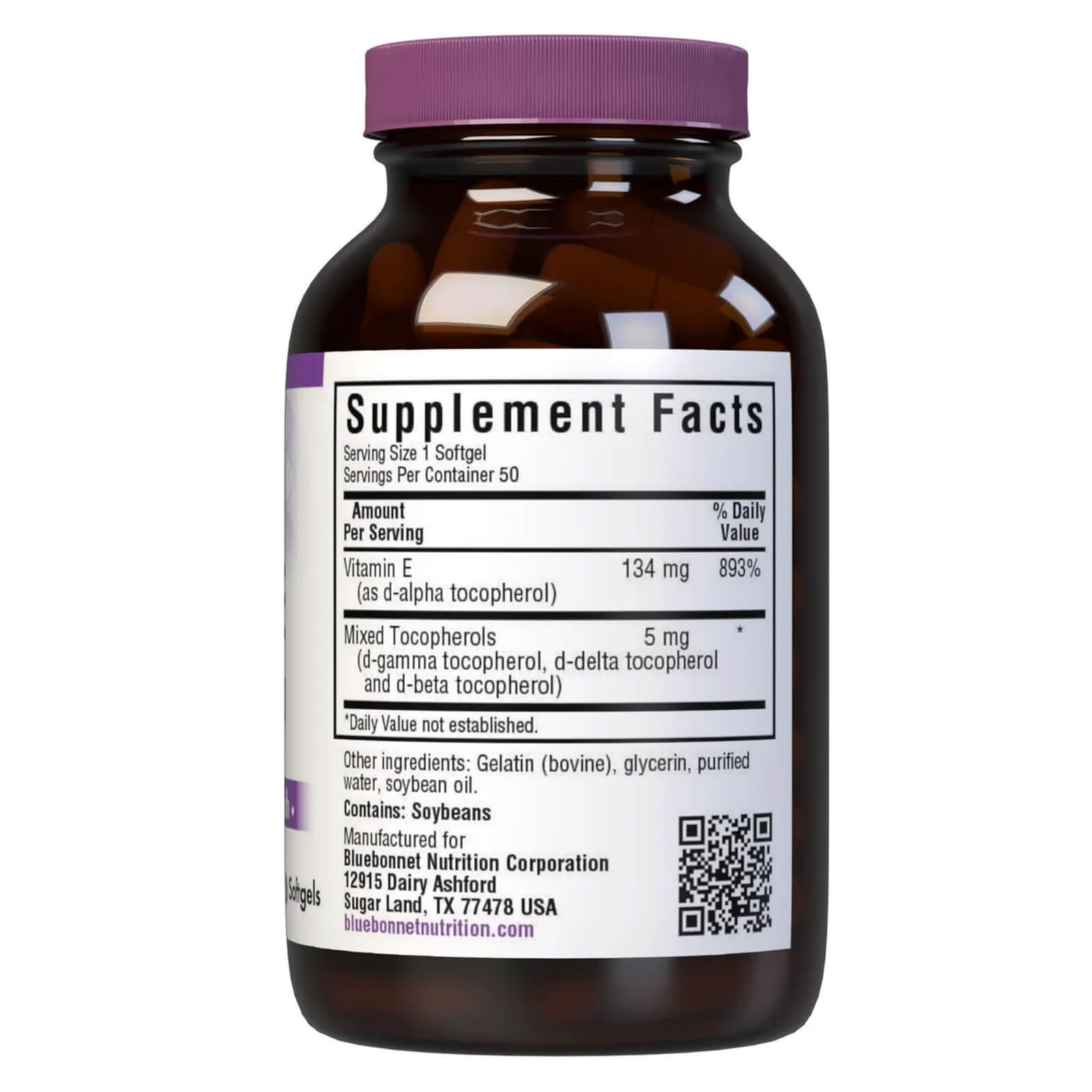 Bluebonnet Vitamin E 134 Mg (200 Iu) Mixed 50 Softgels, Heart Health