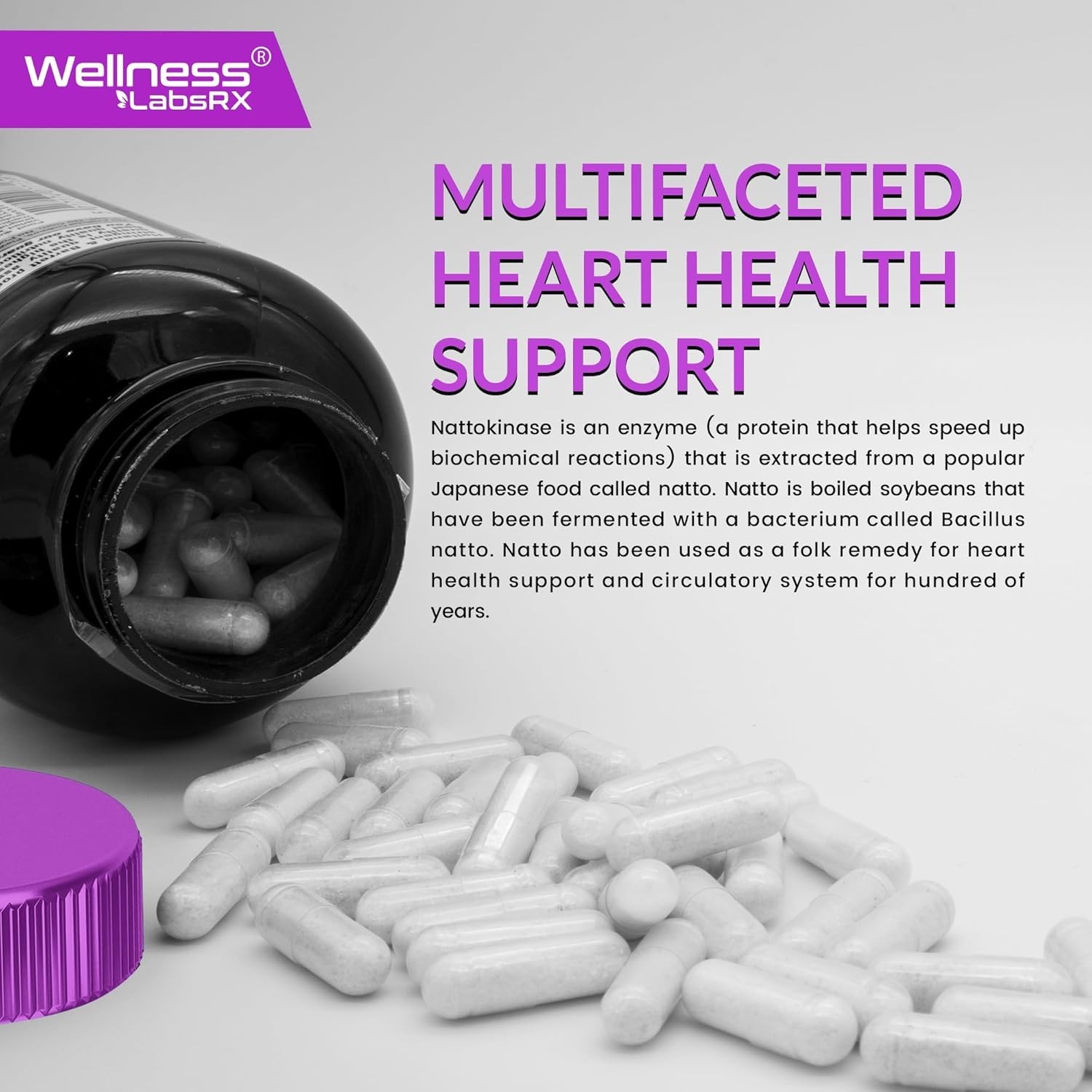 Nattokinase Supplement Capsules 5000 FU, Third-Party Tested Nattokinase – Enz…